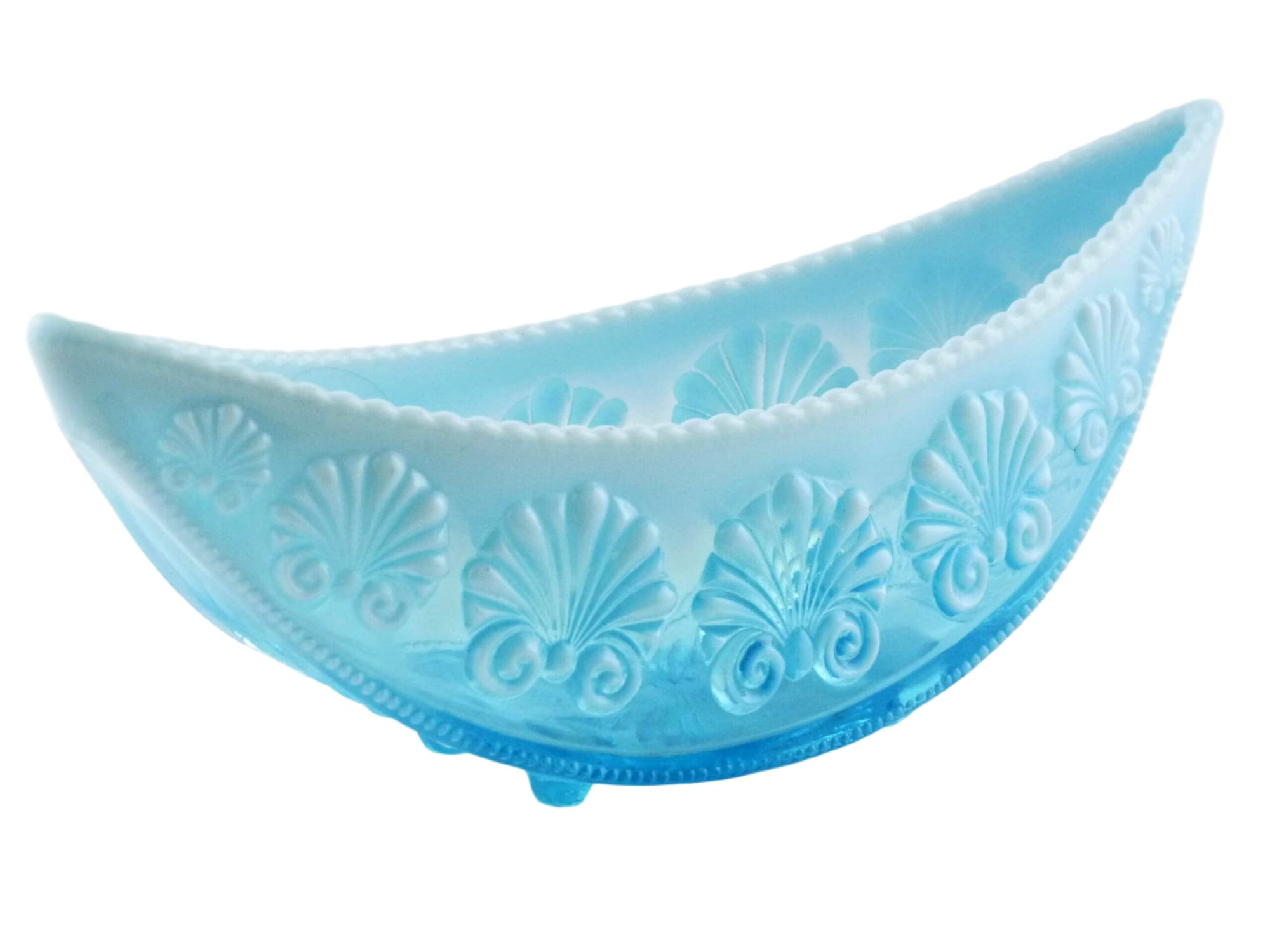 Blue Glass Bowl, Davidson Pearline Glass, "War of The Roses"