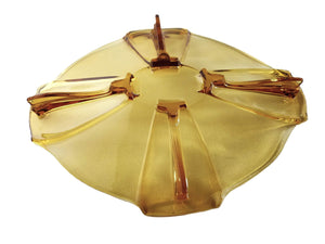 Stolzle Art Deco Amber Glass Serving Platter/Shallow Bowl, Pretty Colour