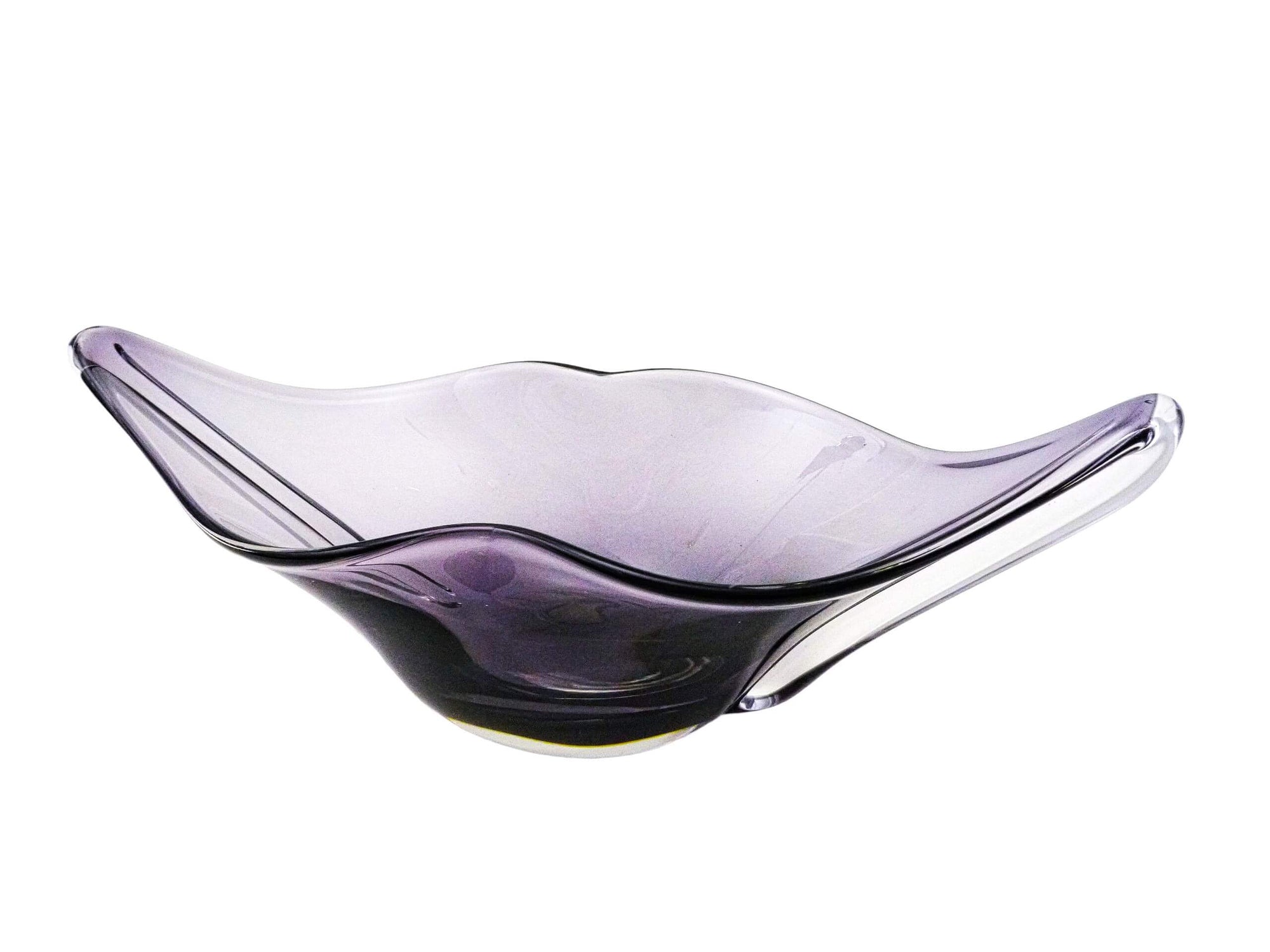 Attractive Sanyu Glass Bowl, Mid-Century Japanese, Deep Purple Colour