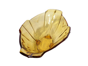 Art Deco Amber Glass Bowl, Sowerby Glass Serving Bowl, 1930's