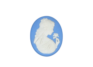 Wedgwood Jasperware Cameo, Features a Gorgeous Lady Holding a Flower