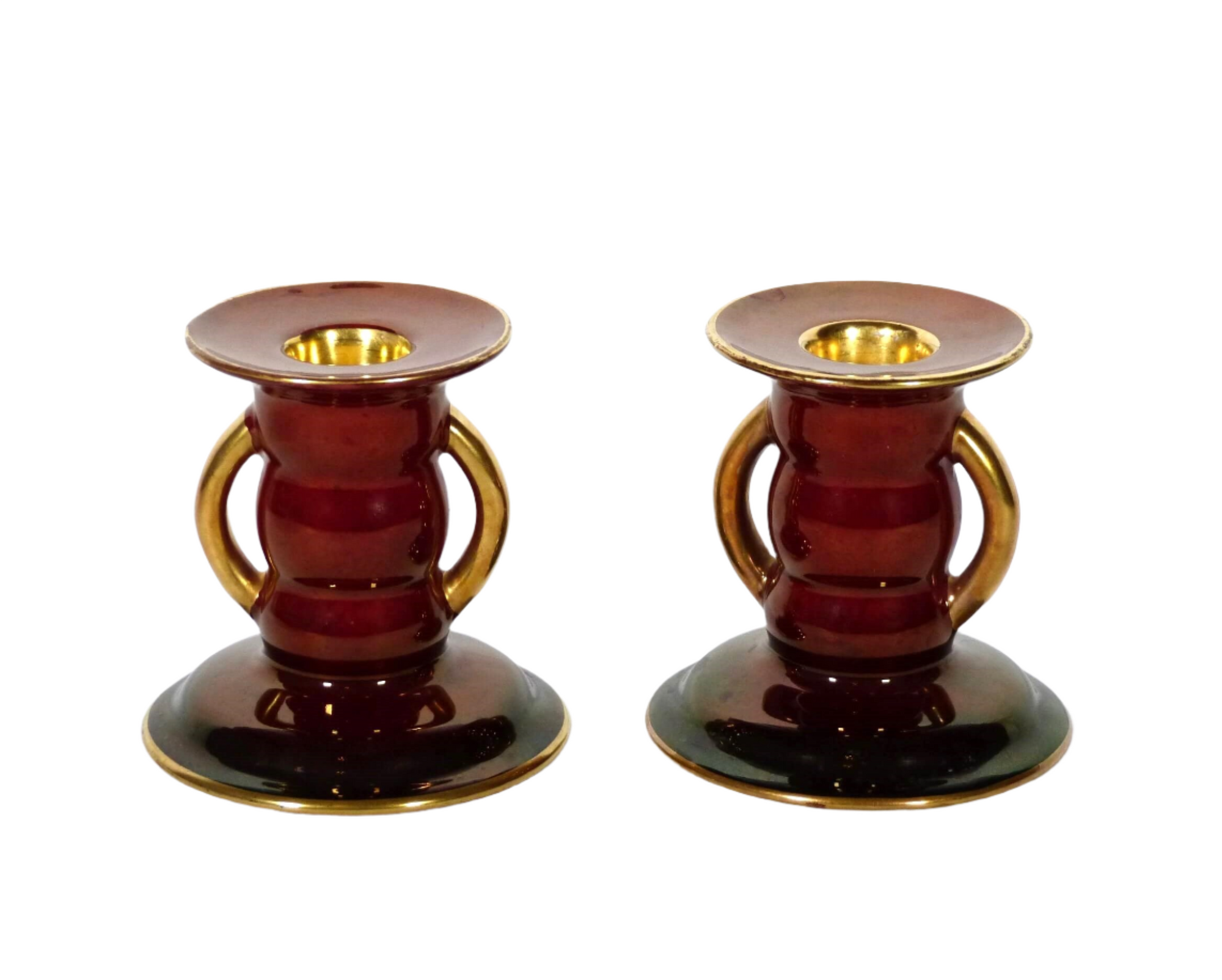 Carlton Ware Rouge Royale Candlesticks