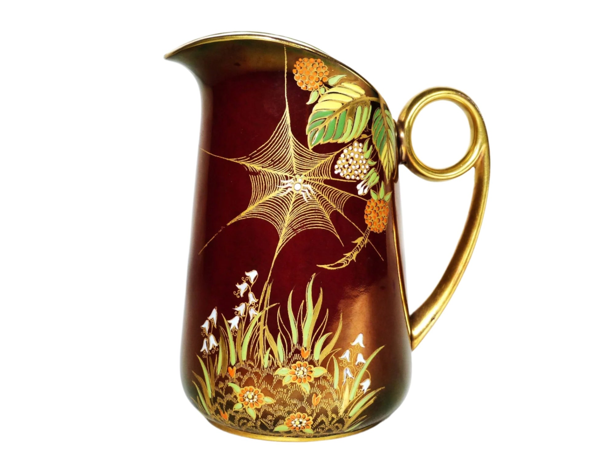 Carlton Ware Rouge Royale Jug, Spider's Web Pattern