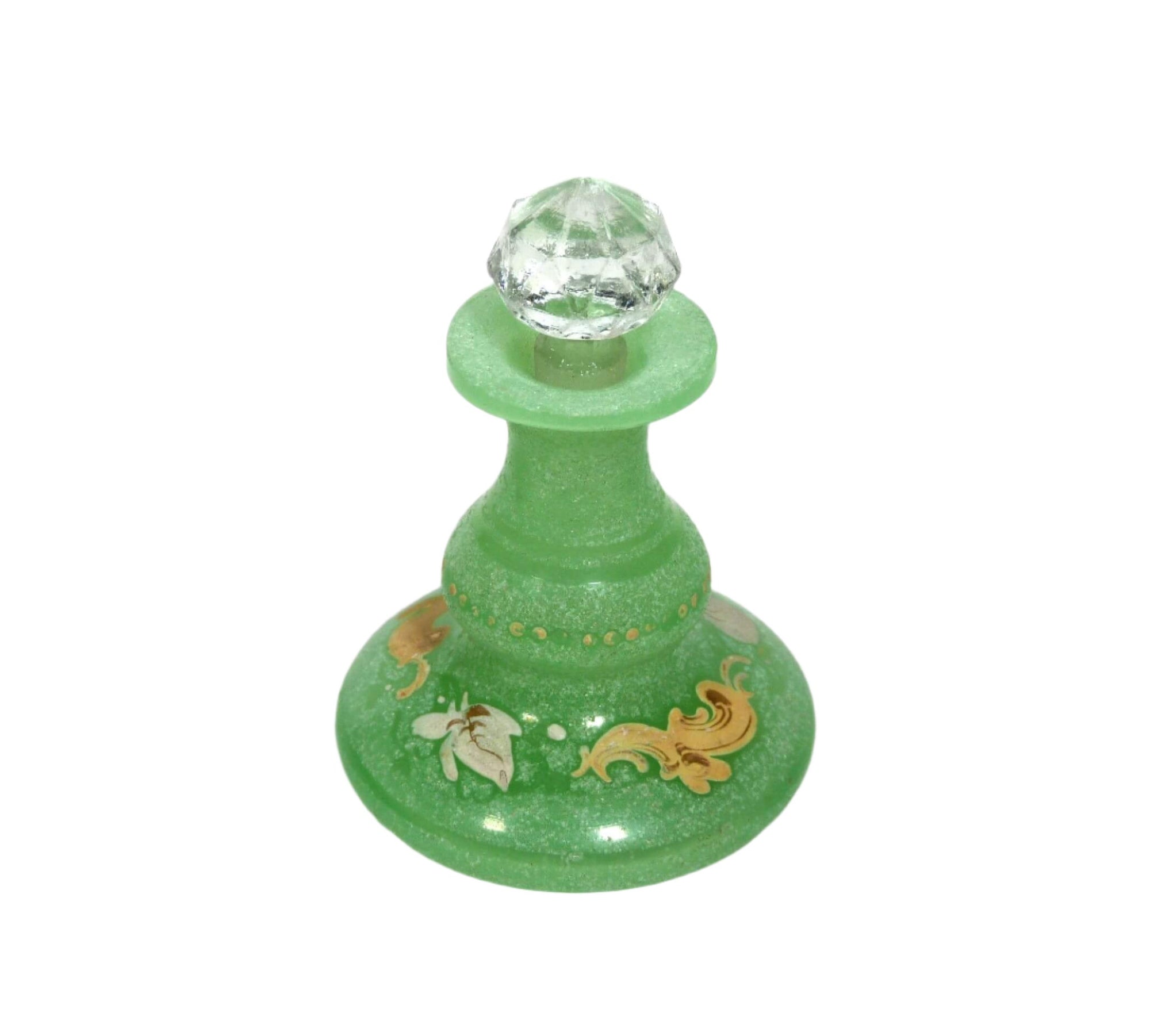 Opaline Uranium Glass Perfume Bottle, 19th C, Glows Magnificently