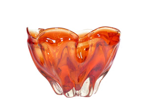 Bright, Sunny Art Glass Bowl, Beautiful Colour, Wonderful Centrepiece