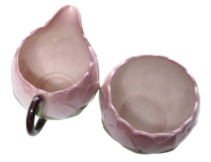 Carlton Ware Pink "Water Lily" Creamer and Sugar, Australian Design