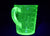 Large Uranium Glass Measuring Jug, 2 Pint, Glows Superbly