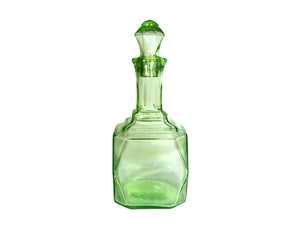 Vintage Uranium Glass Decanter, Glows Beautifully