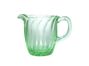 Vintage Uranium Glass Creamer, Small Jug, Glows Beautifully