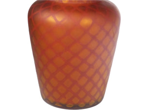 Victorian Satin Glass Vase, Diamond Quilted Design, Stunning