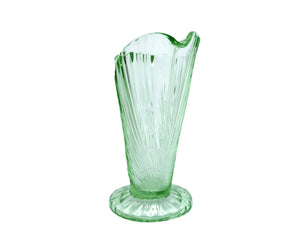 Green Glass "Sunburst" Jug, Stunning Art Deco Bagley Pitcher