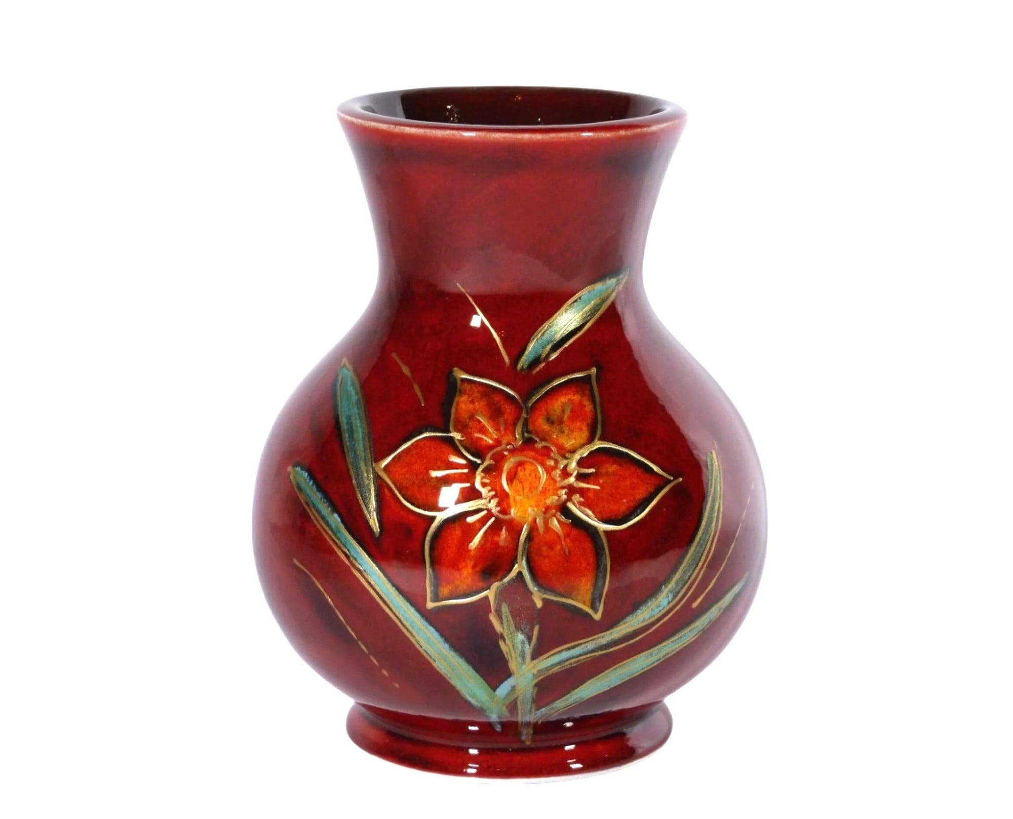 Anita Harris Art Pottery, "Daffodil" Vase, Small Bright Vase