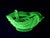 Stunning Uranium Glass Bowl, Decorative Handles, Glows Brightly