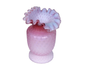 Pink Victorian Satin Glass Vase, Spot Air Trap Design