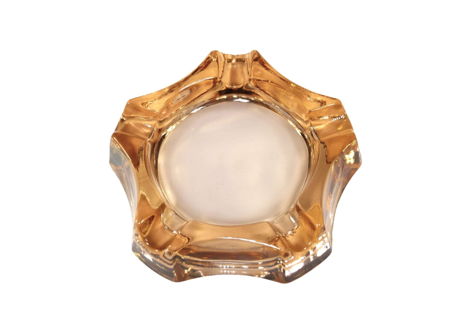 Pink/Peach Glass Ashtray, Art Deco Ashtray