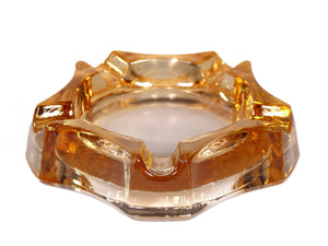 Pink/Peach Glass Ashtray, Art Deco Ashtray