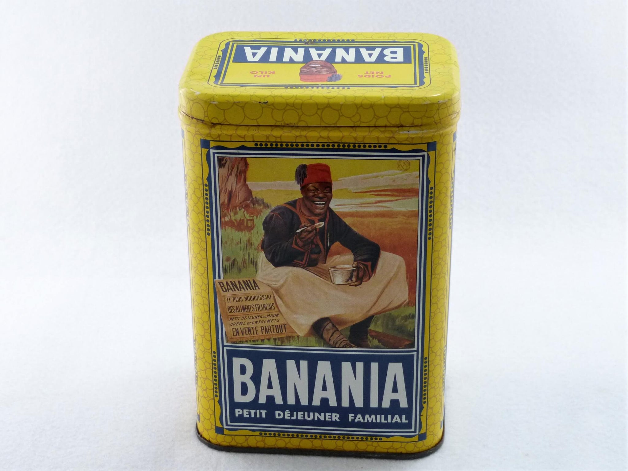 Vintage Banania Tin, French Tin Canister, Sucre, Promotional French Tin 