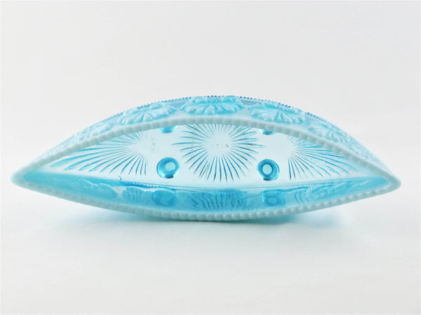 Blue Glass Bowl, Davidson Pearline Glass, 