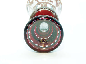 Ergermann Ruby Glass Vase, Bohemian Glass, Original Label